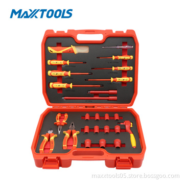 25pc 3/8" Dr. Insulated socket plier and screwdriver set
